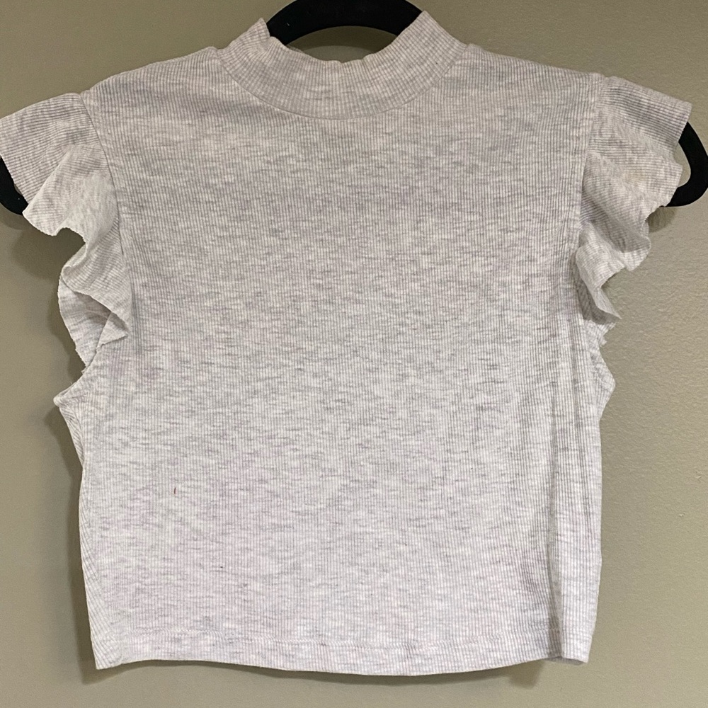White turtleneck crop top